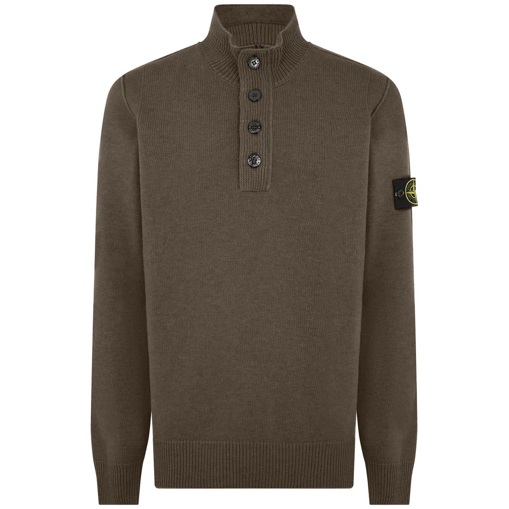 Stone Island Half Zip Sweater With Buttons - Noce V0075